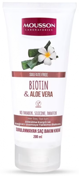 Mousson Biotin & Aloe Vera İçeren Dökülme Karşıtı Durulanmayan 200 ml Saç Kremi