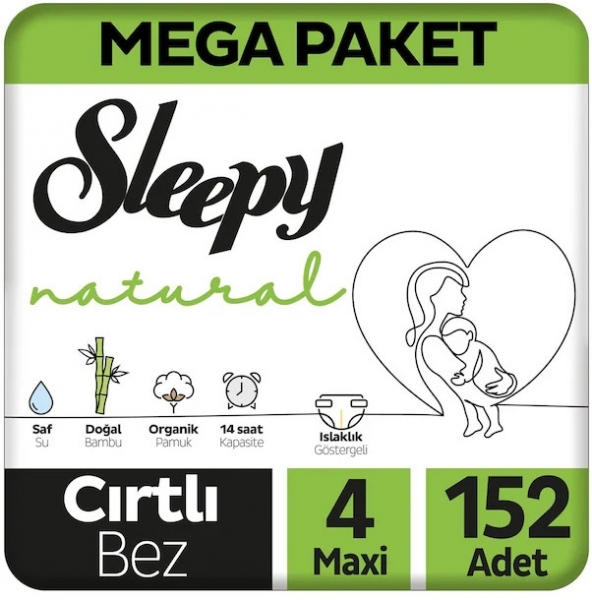 Sleepy Natural 4 Beden 152 Adet Bebek Bezi