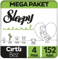 Sleepy Natural 4 Beden 152 Adet Bebek Bezi