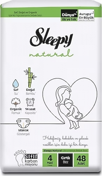 Sleepy Natural 4 Beden 48 Adet Bebek Bezi