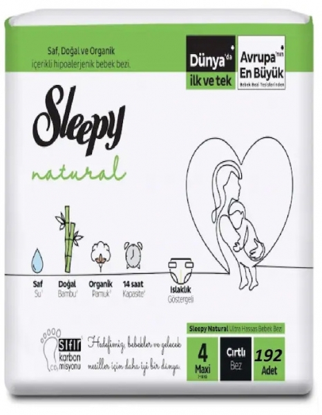 Sleepy Natural 4 Beden 192 Adet Bebek Bezi