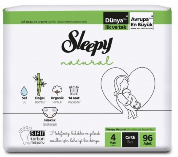 Sleepy Natural 4 Beden 96 Adet Bebek Bezi