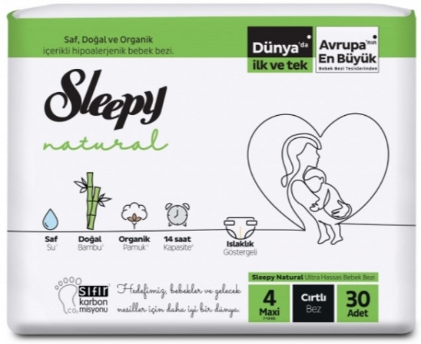 Sleepy Natural 4 Beden 30 Adet Bebek Bezi