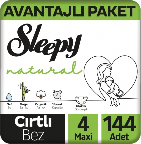 Sleepy Natural 4 Beden 144 Adet Bebek Bezi