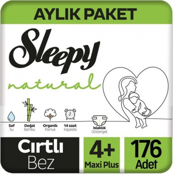 Sleepy Natural 4+ Beden 176 Adet Bebek Bezi