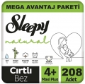 Sleepy Natural 4+ Beden 208 Adet Bebek Bezi