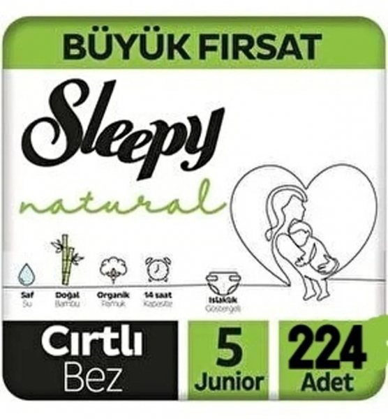Sleepy Natural 5 Beden 224 Adet Bebek Bezi