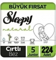 Sleepy Natural 5 Beden 224 Adet Bebek Bezi
