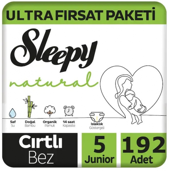 Sleepy Natural 5 Beden 192 Adet Bebek Bezi