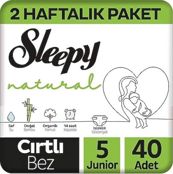 Sleepy Natural 5 Beden 40 Adet Bebek Bezi