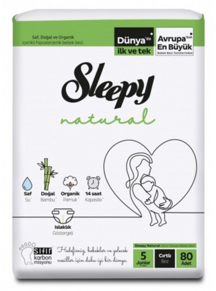 Sleepy Natural 5 Beden 80 Adet Bebek Bezi