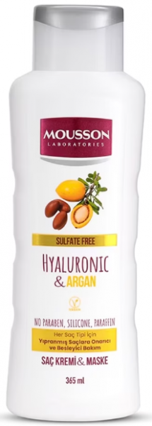 Mousson Hyalüronik Asit & Argan İçeren Onarıcı ve Besleyici 365 ml Saç Kremi