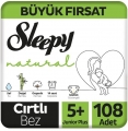 Sleepy Natural 5+ Beden 108 Adet Bebek Bezi