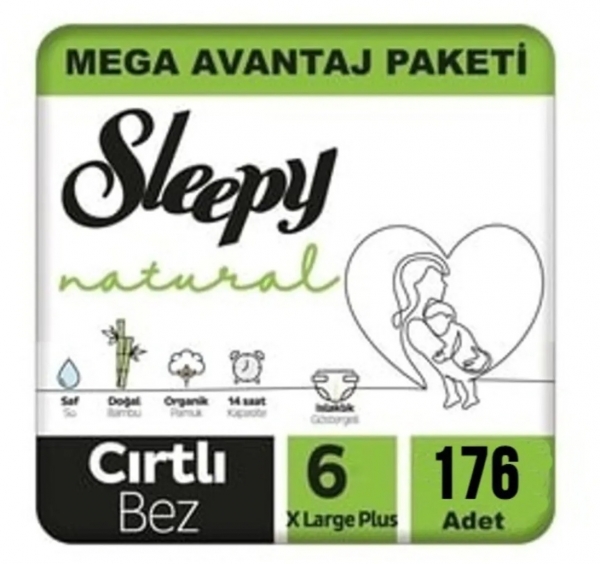 Sleepy Natural 6 Beden 176 Adet Bebek Bezi