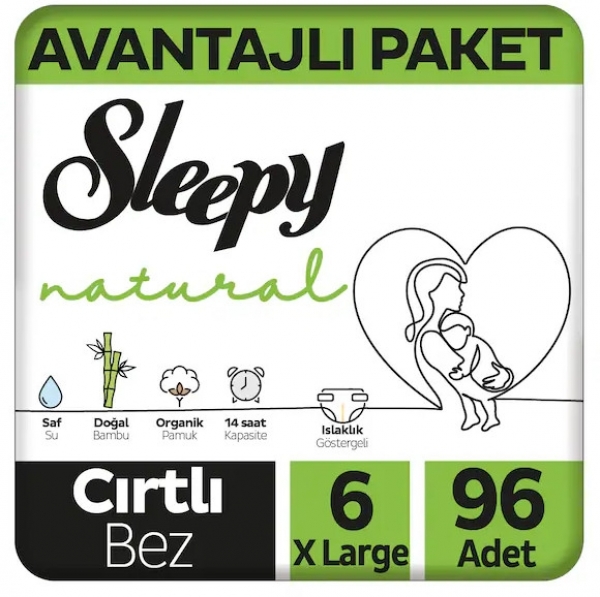 Sleepy Natural 6 Beden 96 Adet Bebek Bezi