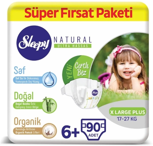 Sleepy Natural 6+ Beden 90 Adet Bebek Bezi