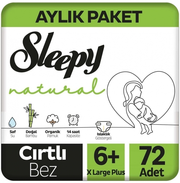Sleepy Natural 6+ Beden 72 Adet Bebek Bezi