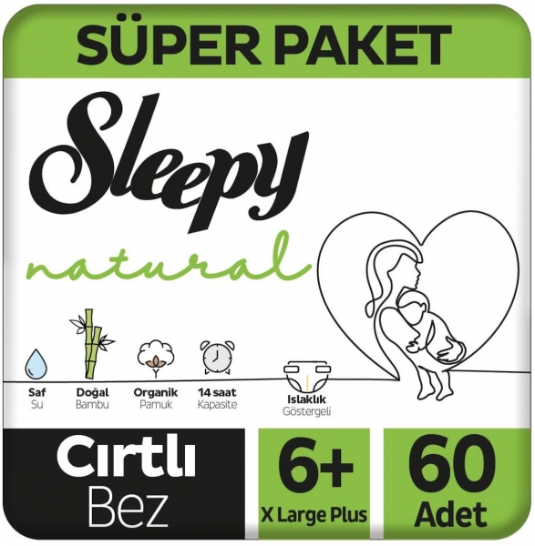 Sleepy Natural 6+ Beden 60 Adet Bebek Bezi