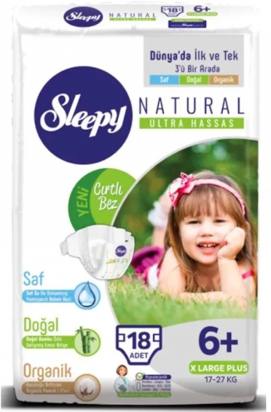 Sleepy Natural 6+ Beden 18 Adet Bebek Bezi