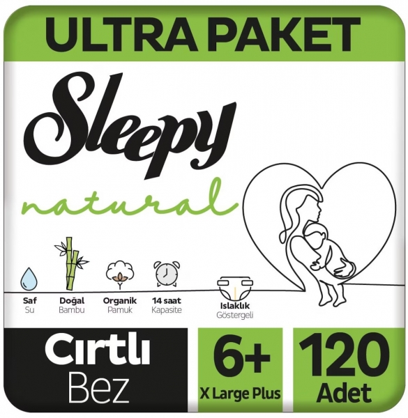 Sleepy Natural 6+ Beden 120 Adet Bebek Bezi