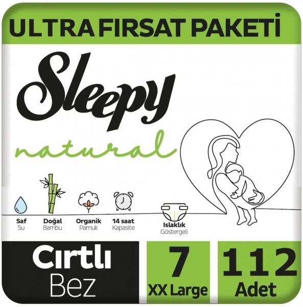 Sleepy Natural 7 Beden 112 Adet Bebek Bezi