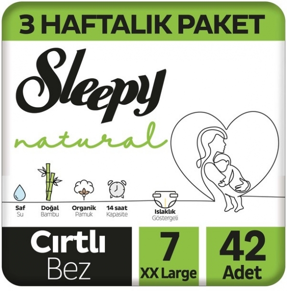 Sleepy Natural 7 Beden 42 Adet Bebek Bezi