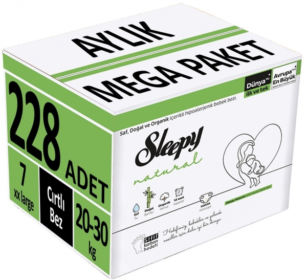 Sleepy Natural 7 Beden 228 Adet Bebek Bezi