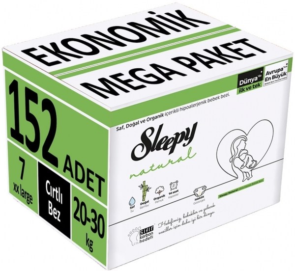 Sleepy Natural 7 Beden 152 Adet Bebek Bezi