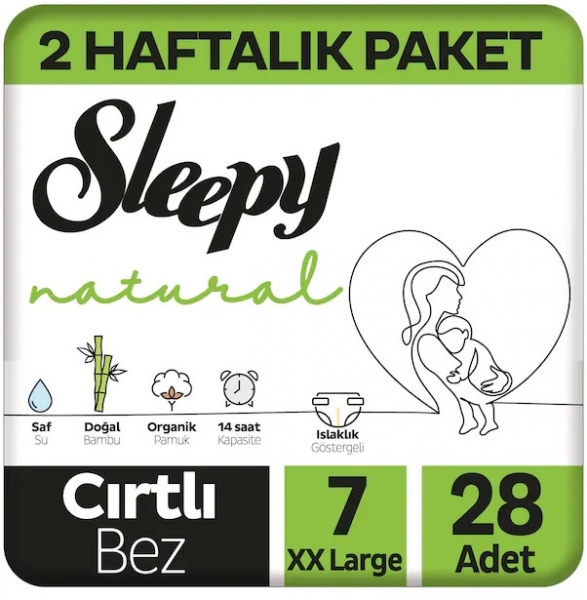 Sleepy Natural 7 Beden 28 Adet Bebek Bezi