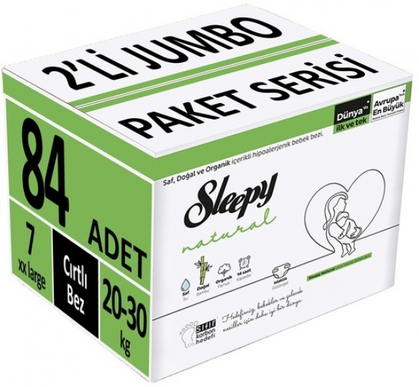 Sleepy Natural 7 Beden 84 Adet Bebek Bezi