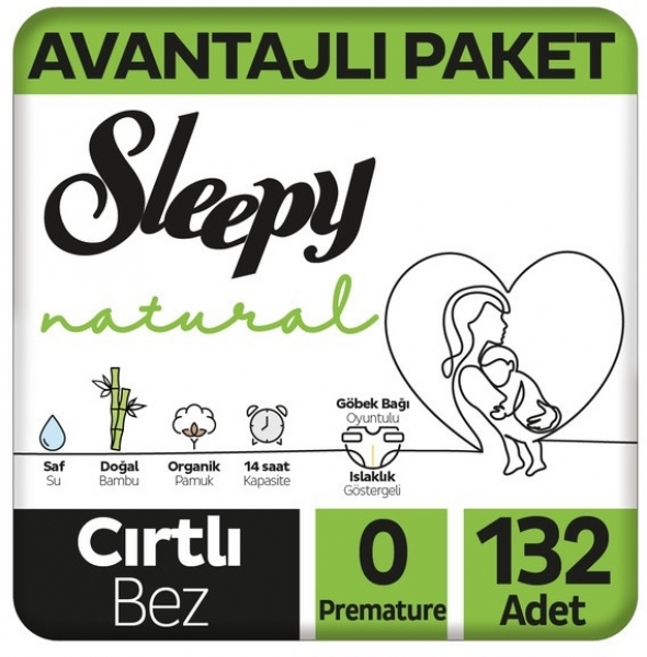 Sleepy Natural 0 Beden 132 Adet Bebek Bezi