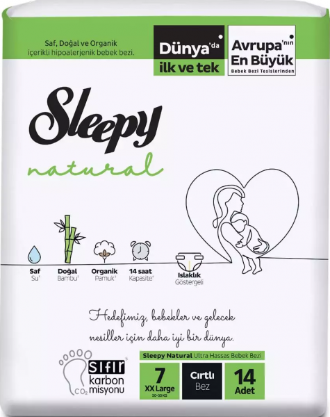 Sleepy Natural 7 Beden 14 Adet Bebek Bezi