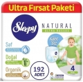 Sleepy Natural Külot Bez 4 Beden 192 Adet Bebek Bezi