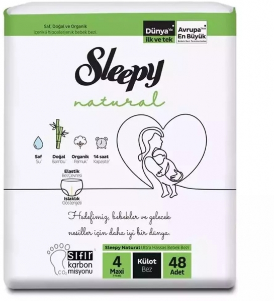 Sleepy Natural Külot Bez 4 Beden 48 Adet Bebek Bezi