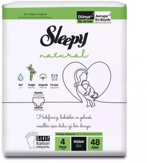 Sleepy Natural Külot Bez 4 Beden 48 Adet Bebek Bezi
