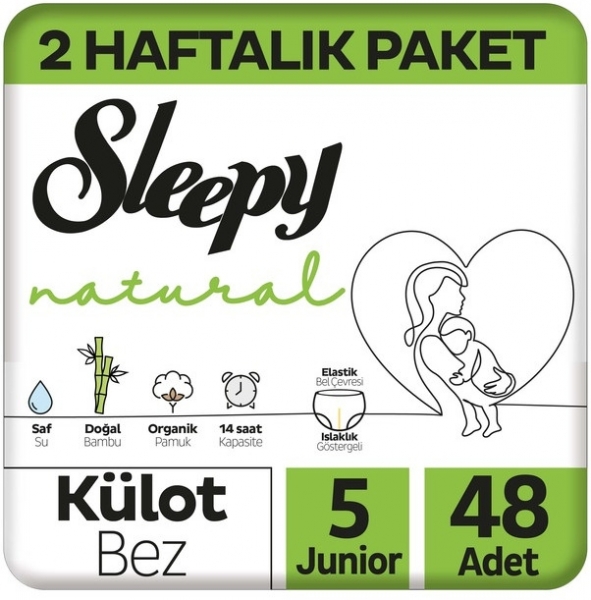 Sleepy Natural Külot Bez 5 Beden 48 Adet Bebek Bezi