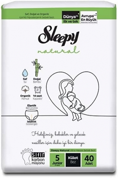 Sleepy Natural Külot Bez 5 Beden 40 Adet Bebek Bezi
