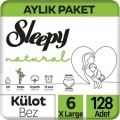 Sleepy Natural Külot Bez 6 Beden 128 Adet Bebek Bezi