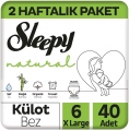 Sleepy Natural Külot Bez 6 Beden 40 Adet Bebek Bezi