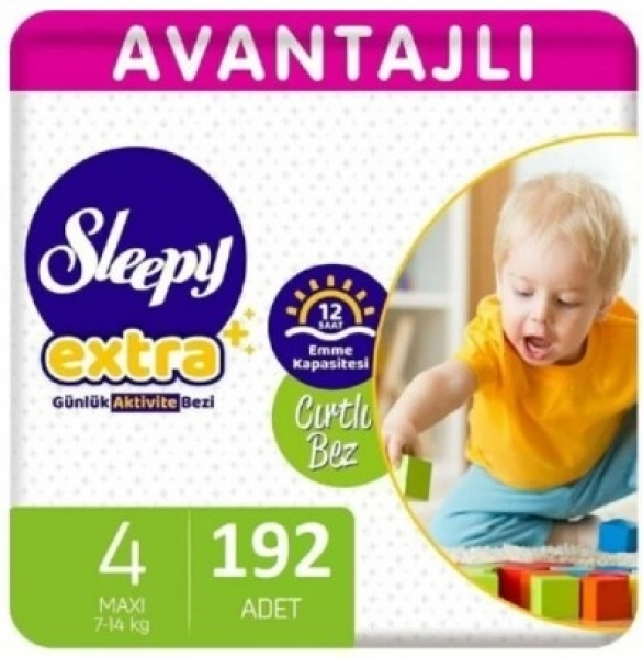 Sleepy Extra Günlük Aktivite 4 Beden 192 Adet Bebek Bezi