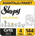 Sleepy Extra Günlük Aktivite 4 Beden 144 Adet Bebek Bezi