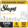 Sleepy Extra Günlük Aktivite 6 Beden 32 Adet Bebek Bezi