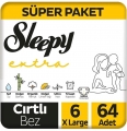 Sleepy Extra Günlük Aktivite 6 Beden 64 Adet Bebek Bezi