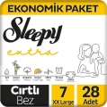 Sleepy Extra Günlük Aktivite 7 Beden 28 Adet Bebek Bezi