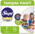 Sleepy Extra Günlük Aktivite 7 Beden 14 Adet Bebek Bezi