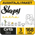 Sleepy Extra Günlük Aktivite 3 Beden 168 Adet Bebek Bezi