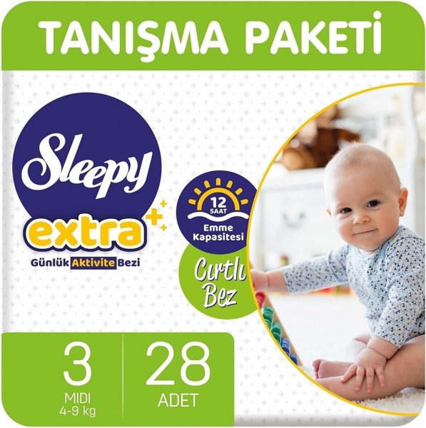Sleepy Extra Günlük Aktivite 3 Beden 28 Adet Bebek Bezi