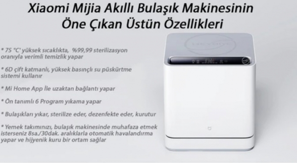 Xiaomi Mijia Smart 5 Lt Bulaşık Makinesi