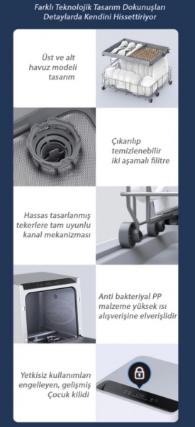 Xiaomi Mijia Smart 5 Lt Bulaşık Makinesi