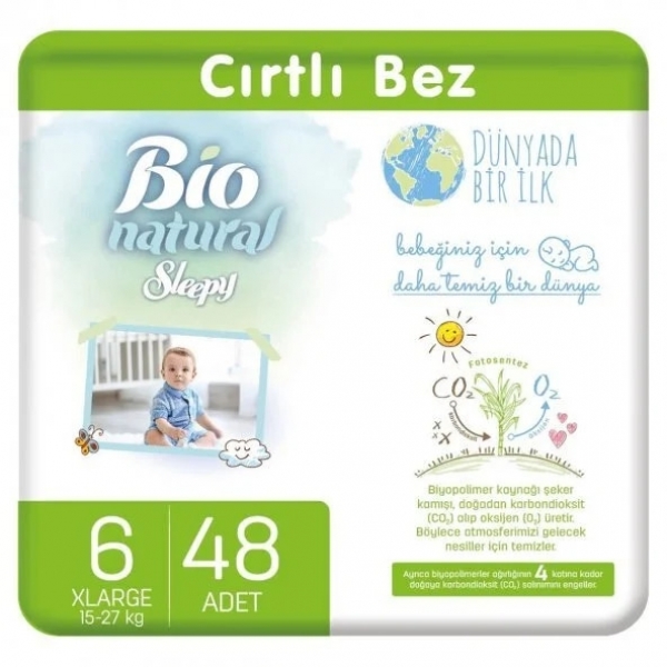Sleepy Bio Natural 6 Beden 48 Adet Bebek Bezi